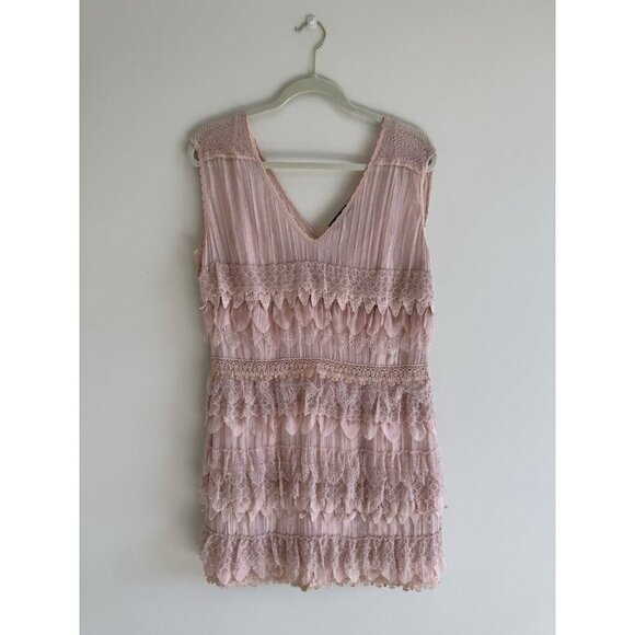 Bianca Nygard ,Lacy Dress Petite 12 Blush Pink -Flapper, BOHO, whimsy fairy y2k - Picture 4 of 16